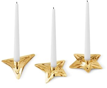 Georg Jensen Weihnachtskerzenhalter in Gold Edelstahl von Sanne Lund Traberg - 3 Stück