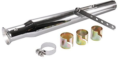 Scarico Moto Universale Universale Slip On 38mm 40mm 42mm Aspirazione Scarico Silenziatore Moto Silenziatore Tubo Slip On Per Dirt Bike Street Bike Scooter Cafe Racer (D'argento)
