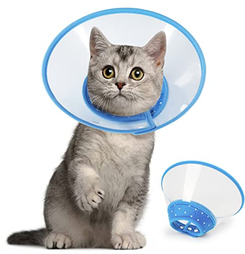 Vivifying Haustier-Halskrause, verstellbar 12–14,5 cm, Blau, Größe S | Leichter Schutzkragen für Welpen, kleine Hunde und Katzen; angenehm zu tragen und ideal während der Erholungszeit