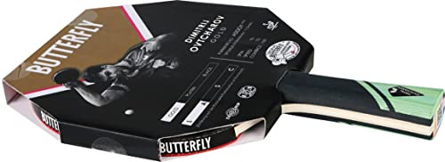 Butterfly® Dimitrij Ovtcharov Gold Tischtennisschläger | Neue Eva-Technologie | ITTF zertifizierter Addoy Belag mit 1,5 mm Schwamm | Tischtennis Racket TT Bat für erfahrene Spieler