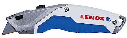LENOX Utility Knife with 3 Bi-Metal Blades, Retractable, Foldable and Portable, Blade Storage (LXHT10599)