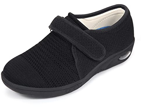 STUNAHOME Extra Wide Fit Shoes for Swollen Feet Womens with 3 Pairs Removable Insoles, Easy Close Adjustable Unisex Diabetic Shoes Pressure-Free Lightweight Walking Shoes for Elderly