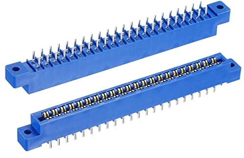 sourcing map 2pcs Tarjeta Borde Conector Azul Zócalo 44 Pasadores 3,96mm