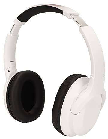 ASHATA P60 PC Gaming Headset, Surround Sound Headphones with Noise Cancelling Mic, Foldable Lightweight Headphone for Gaming Sports (White)
