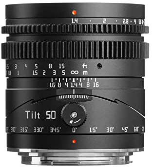 TTArtisan Objectif inclinable 50 mm f1.4 Plein Cadre Manuel Portrait Grande Ouverture Compatible avec Monture RF/EOS-R