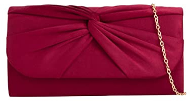 A2ZUKFASHION Womens Ladies Pleated Suede Clutch Bag Wedding Purse Party Prom Evening Handbag