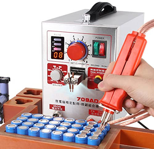Máquina de Soldadura por batería 709AD Soldadora por Puntos de batería para 18650 Paquete de batería de Iones de Litio Soldadura Tira de níquel de 0,3 mm con Sistema de refrigeración y solda