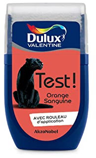 Dulux Valentine Peinture Testeur Crème de Couleur - Murs et Boiseries - Mat - Couleur Orange Sanguine 30 ml