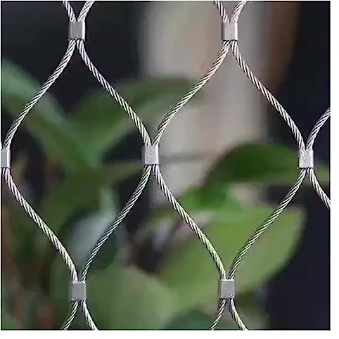 VXHCS 304 Edelstahl-Seilnetz, Flexibel Schutznetze, Langlebiges Hirschzaunnetz, Tiergeflügel-Sperren-Zaun, Gartenspielplatz-Schutznetz (1x2m)