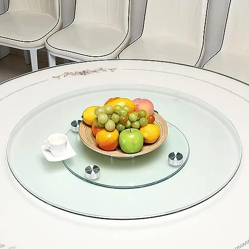 MegLob Susan Pigro Trasparente, Vetro Pesante Giradischi Pigri Susan per Sala da Pranzo, Vaso A Rotazione da Tavolo da Centro A Rotazione Piastra di Servizio Trasparente, ⌀70cm/27.6