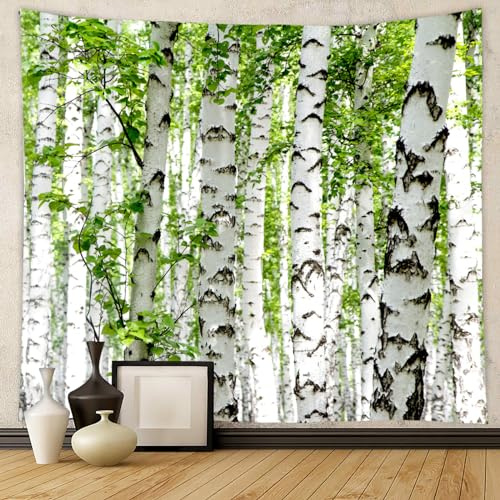 Aotiwe Wandbehang Pflanzen Motiv, Wandteppich Wald Landschaft 200x200cm XXL | Quadratischer Wandbehang mit grünem Pflanzen-Motiv: Klare Farben dank HD-Druck, ideal als stilvolle Boho Wanddekoration.