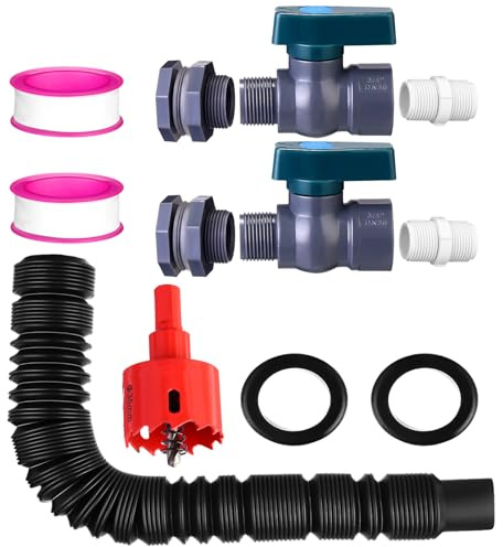 Sacubee 2 Sets 3/4 Inches Rain Barrel Spigot Kit Water Barrel PVC Garden Diverter Kit Include Bulkhead Fitting Hose Faucet Adapter and Thread Seal Tape for Home Outdoor(Classic Style)