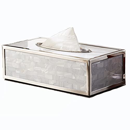 Box für Taschentücher Rechteckige Muschel-Taschentuchbox, Pumpbox ist geeignet for Hotel, Wohnzimmer, Büro (weiß) Taschentuch Box