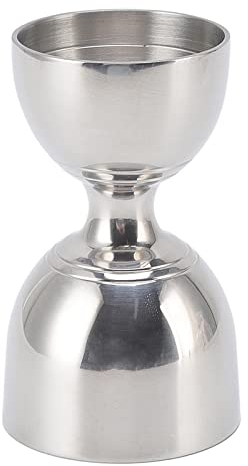 Jigger de Cóctel de Acero Inoxidable, Medida de Tiro Duradera, Apertura Amplia para Camareros (30/60ml Plata Clásica)