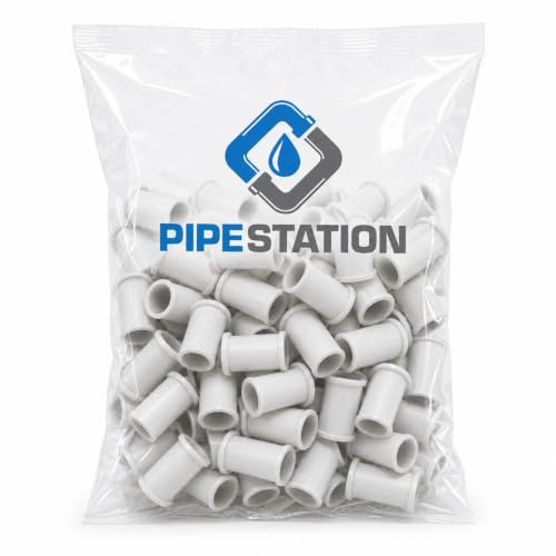 Pipestation 15mm Push Fit Fittings Pipe Inserts (50 Pack) - 15mm Pushfit Plumbing Fittings for Plastic PEX PB & Copper Pipe Radiators - Plumber's Pack (50 Pieces)