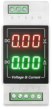 NURII Voltmetro DIN Rail Tipo DC con Display Digitale 100V, amperometro 20A, misuratore Digitale Integrato 50A 1000V(DC0-600V 50A)