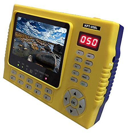 TV Signal Strength Meter, 4.3inch LCD Screen Kpt-958l Dvb-s2 Satellite Finder MPEG4 Satfinder Meter 1080p,Camping Essentials
