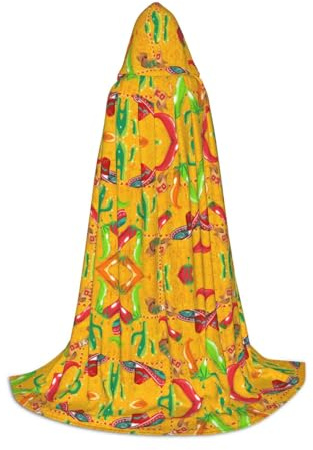 OKFSTY Cactus Hat And Chili Pepper Unisex Halloween Hooded Cape Cosplay Costume Christmas For Halloween Carnivals Cosplay Party