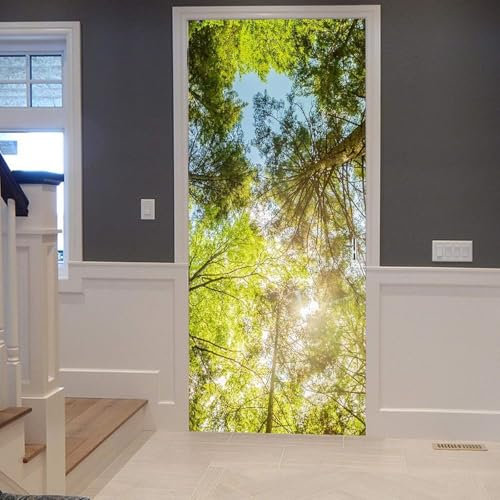Türbekleben Wald Natur Türtapete, Selbstklebend TürPoster Wald Natur Türbilder, 3D Fototapete Türfolie Poster Tapete Türaufkleber Tür Tapeten 88 x 200 cm q.2832