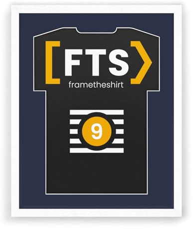 FTS Sports Trikotrahmen für Kinder, 43 cm x 53 cm, Holzrahmen weißer, verschiedene Hintergrundfarben, Fußball, Volleyball, andere Sportarten