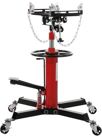 GOCAPTAIN Transmission Jack,Heavy-Duty 1100 LB Capacity, Telescoping Lift 33.8 to 72.8, 360° Swivel Casters, Foot Pump, 2-Stage Adjustable,Red