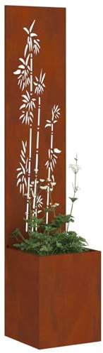 vidaXL Garten Sichtschutz-Leinwand Floral Rostig 32 x 32 x 150 cm