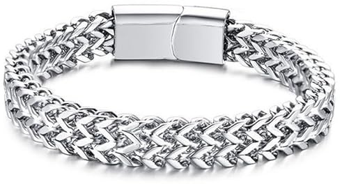 Herrarmband rostfritt stål silverfärgad mesh 8 mm-20 cm