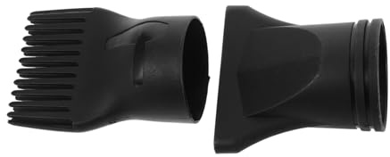 PLAFOPE Beccucci per Phon da Salone 2 Pezzi in Plastica Nera, Ugelli Piatti a Pettine per Asciugacapelli, Strumenti Versatili per Styling e Messa in Piega Professionale
