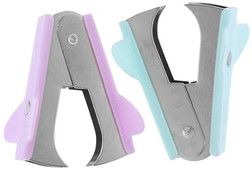 COHEALI Détacheur D’Agrafes Portable 4 Pièces Mini Arrache-Agrafes Coloré Macaron Outil Pneumatique Pratique et Léger pour Bureau Extraction des Clous et Agrafes Fourniture de Bureau