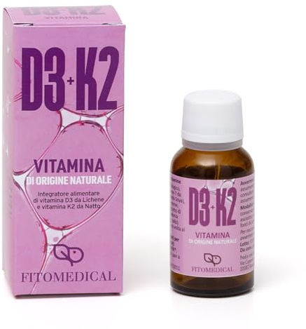 Fitomedical - Vitamina D3+K2, Integratore alimentare naturale - 20 ml
