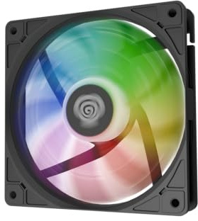 Genesis Oxal 120 ARGB ventilador de carcasa de 120 mm, ventilador de PC con iluminación ARGB, 1450 rpm, flujo de aire 46 CFM, presión estática de 1,7 mmH2O, funcionamiento silencioso de 22,1 dB