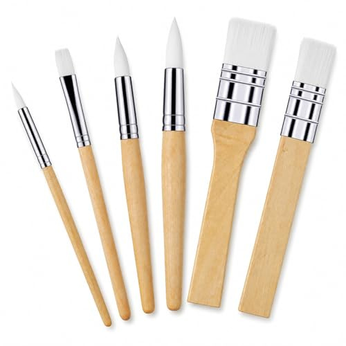 6Pcs Acrylic Paint Brushes, Paint Brushes for Acrylic Painting, Paintbrushes for Art, Artists Paint Brushes for Canvas, Rock Painting, Crafts and Detail Work