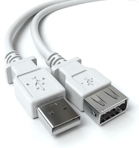 CABLEPELADO Cable Alargador USB 2.0 | Cable Extensor USB Tipo A Macho a Hembra | Velocidad hasta 480 Mbit/s | Impresora,Ratón,Teclado,Pendrive,Mando de PS, Disco Externo, PC | Beige | 3 Metros
