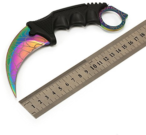 B-aite karambit Messer csgo Counter - Strike Hawkbill Taktische klaue karambit Hals Messer gegen Kampf Camp Outdoor - Selbstverteidigung Offensive (spinnweben Bunte)