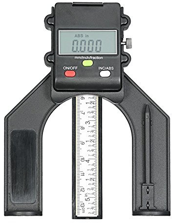 0–130 mm Digital LCD Display Höhe Gauge Tiefenmesser Tischkreissäge Höhe Gauge mit Drei Maßeinheiten Feststellschraube für Holz-Router Tisch