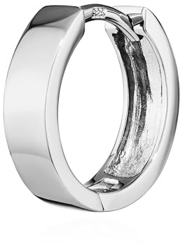 NKlaus silver singel 925 sterlingsilver fällbar creole örhänge smycken dam 13 x 3,7 mm anlöpningsskydd 4789