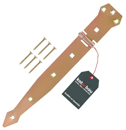 KOTARBAU® Cerniera 250 mm cerniera per porta cerniera per cancello nastro zincato cerniera a croce cerniera superiore in acciaio inossidabile cerniera decorativa dorata