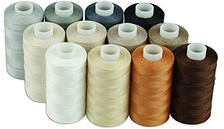 Simthread Baumwoll Nähgarn Quiltgarn für Nähen und Quilten Maschinen - 550 Yards/Spule, 12 Neutral Farben