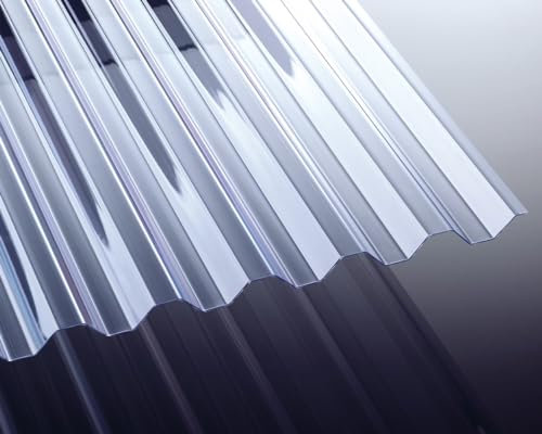 PVC - Lichtplatte Profil 70/18 Trapez - transparent (glasklar) Stärke 1,2 mm - Breite: 1090 mm - Nutzbreite: 980 mm - Preis: 12,90€ m²