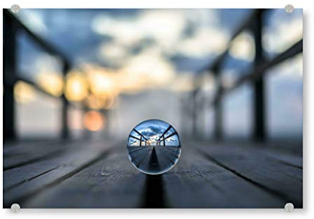 artboxONE Acrylglasbild 30x20 cm Natur Der Weg zum Sonnenuntergang - Bild Strand glaskugel Himmel