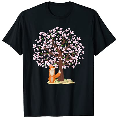 Renard de cerisier Arbre Sakura japonais T-Shirt