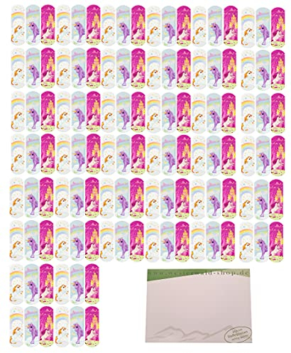 120 Stück FIGO Kinder-Pflaster + varivendo Notizblock (120x Einhörner)