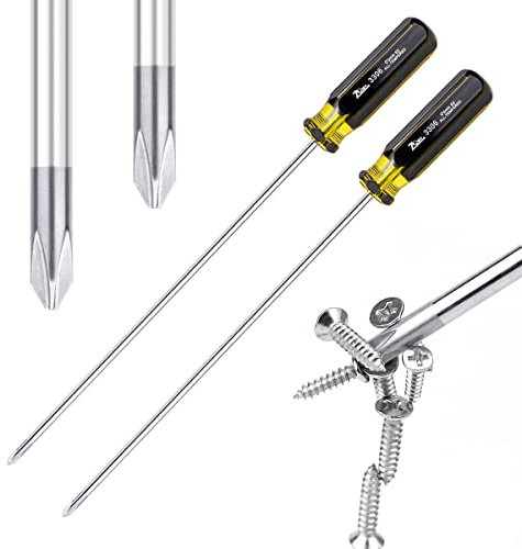 FERCAISH Slotted and Phillips Screwdriver, 2 PCS 15 Long Screwdriver Set - Cross-head Screwdriver, High Strength Magnetic Screwdriver (2P-1)