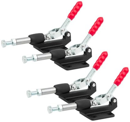 POWERTEC 4PK Push Pull Toggle Clamp, 500lbs Holding Capacity, 305CM Quick Release Push Pull Lever Clamp, Stroke Clamp for Welding, Woodworking Jigs and Fixtures, Pocket Hole Jigs, CNC (20318-P4)