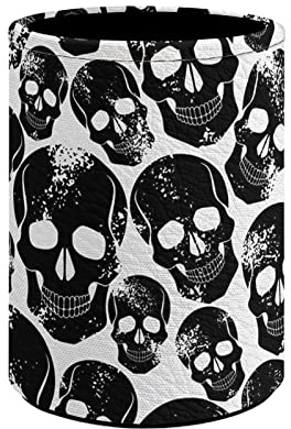 Kuiaobaty Stiftehalter mit Totenkopf, rund, großes Fassungsvermögen, Gothic-Schädel, PU-Leder, für Zuhause, Klassenzimmer, Büro, Schreibtisch, Aufbewahrung, röhrenförmig, Stiftregal
