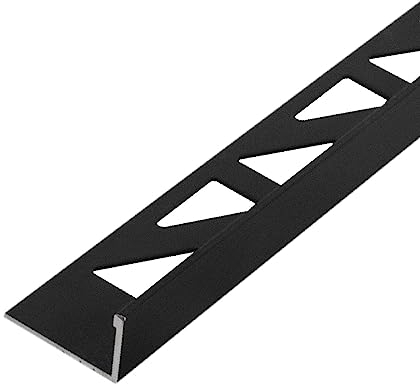 2m Dalsys Tile Edge Trim 10mm Angle Profile Black Aluminium Anodised Corner Trim