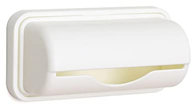 SPORTARC Conteneur de sac poubelle mural en plastique, organiseur de sac poubelle, distributeur de sac poubelle, boîte de rangement multifonction, blanc