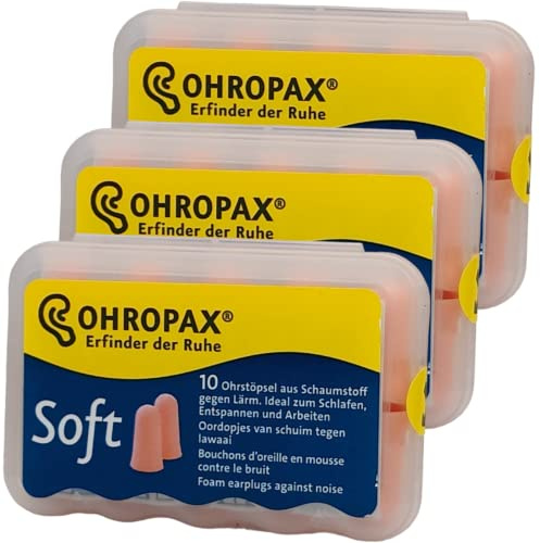 Ohrstöpsel aus Schaumstoff I soft I 3x 10er Sparset I plus PharmaPerle Duschgel