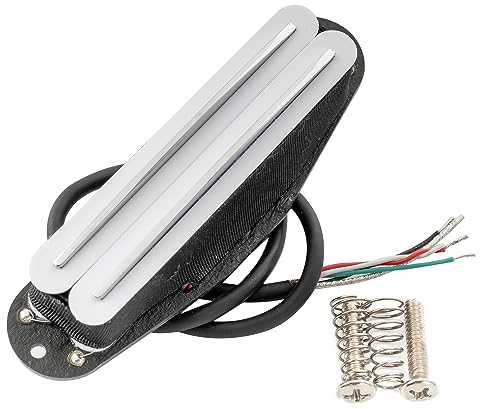 Artec SBA73 Alnico 5 Hot Rails Pickup Humbucker im ST-Style Single Coil-Format Hals Mitte Steg Tonabnehmer 12K für Strat Style E-Gitarre, Weiß