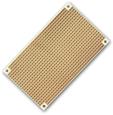 world-trading-net - Platine Hartpapier 60x100mm, Rastermaß 2,54mm, Lochraster, einseitige Kupfer-Auflage (35 µm), ideal für Elektronikprojekte